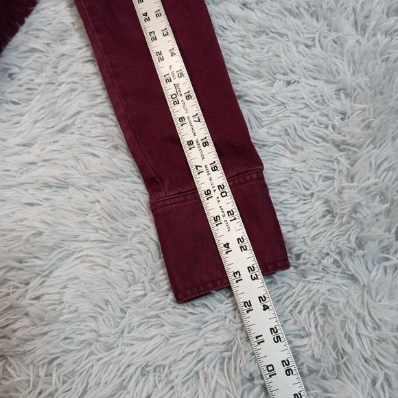 White House Black Market Womens Shirt Red 6 Button Up Utility Military Top - Picture 12 of 13